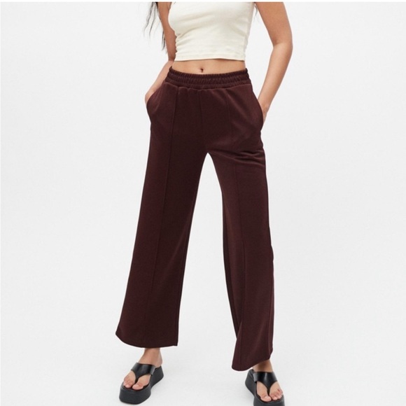 BDG Pants - BDG Urban Outfitters UO Piper Brown Wide Leg Track‎ Pants Elastic Waist Size S